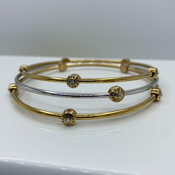 Henri Bendel || 3pc Rivet Bangle Bracelets || EUC w Dust Bag & Box - Picture 2 of 7